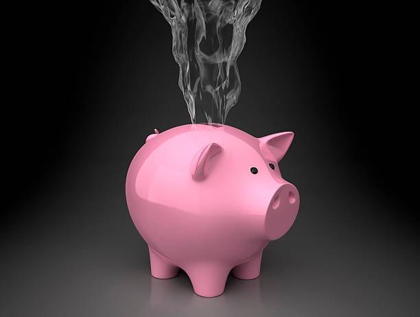 istock Piggy bank with a  smoke 496917780