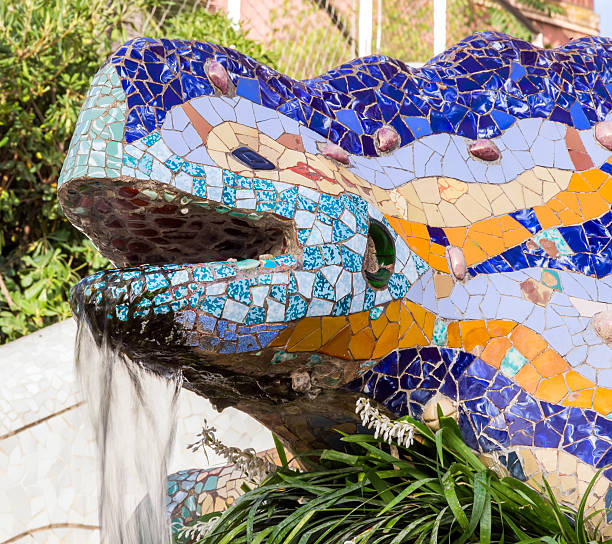 istock dragon mosaic Barcelona Gaudi 496918648