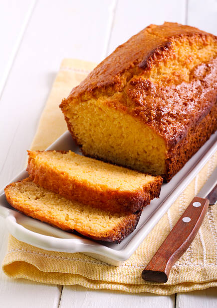 istock Citrus polenta cake, sliced on plate 496918702