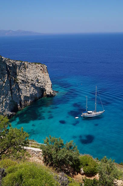 istock Yacht on Zante's blue waters 496918955