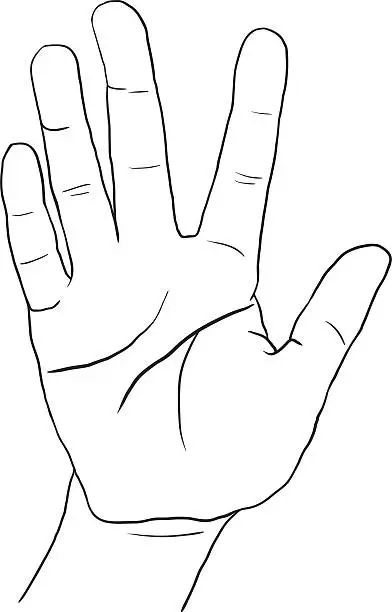 Vector illustration of sketch drawing hand