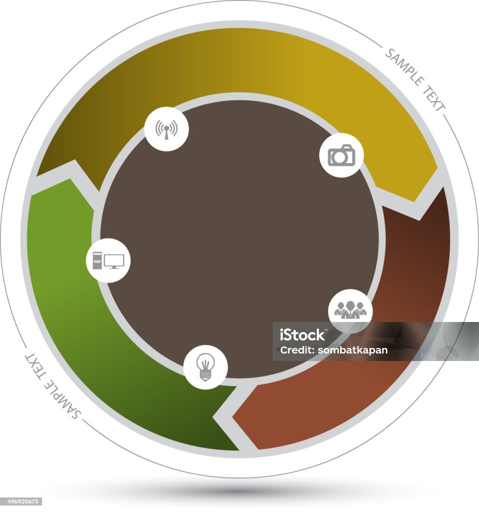 Trois flèches de cercle loop - clipart vectoriel de Affaires libre de droits