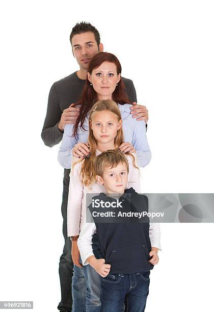 Portrait Of Happy Family With Their Children Stock Photo - Download Image Now - 2015, Adult, Boys