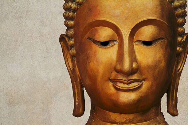 Estátua de Buda espaço para seu texto - foto de acervo