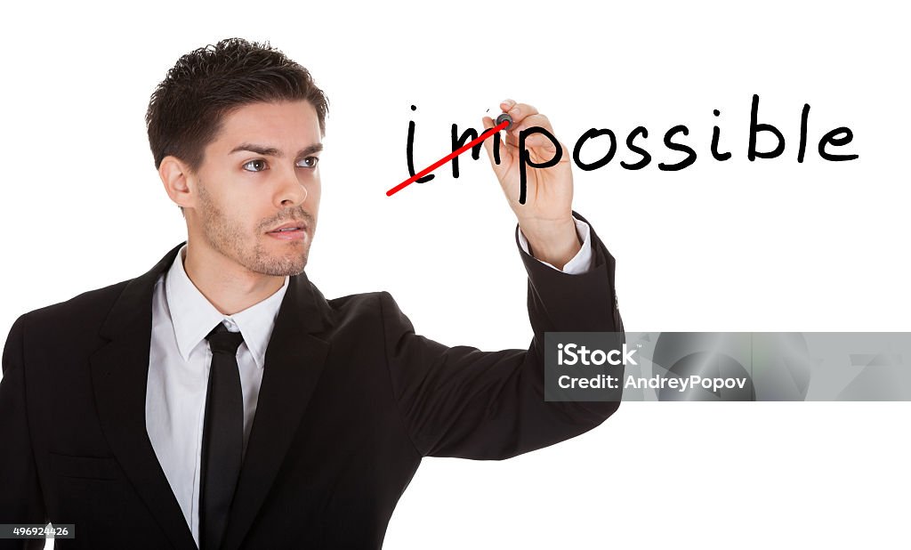 Everything is possible concept Everything is possible concept on white screen 2015 Stock Photo