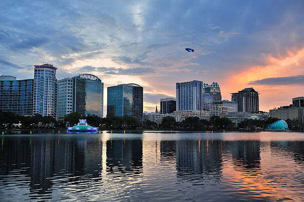 istock Orlando sunset over Lake Eola 496941455