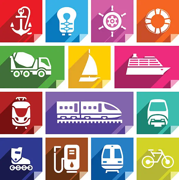 Vector illustration of Transport flat icon, bright color-01
