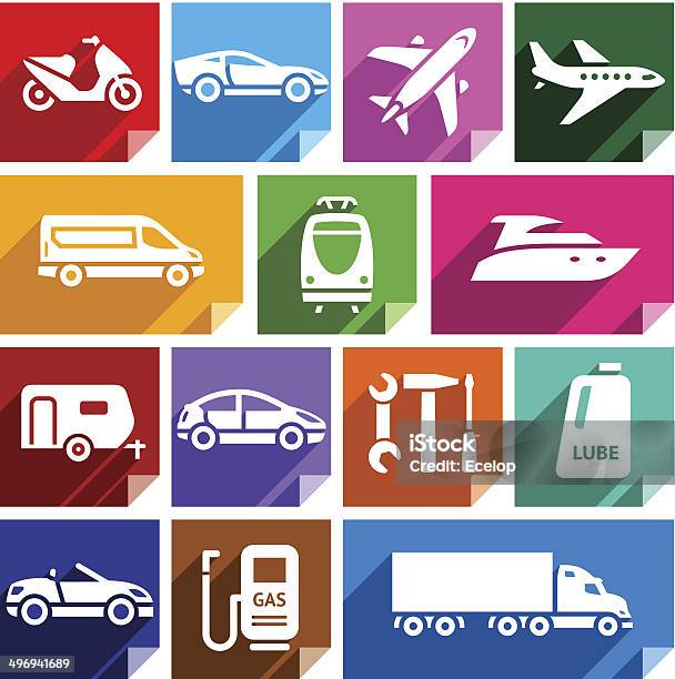 Transport Flat Icon Bright Color09 Stock Illustration - Download Image Now - Airplane, Air Vehicle, Airport