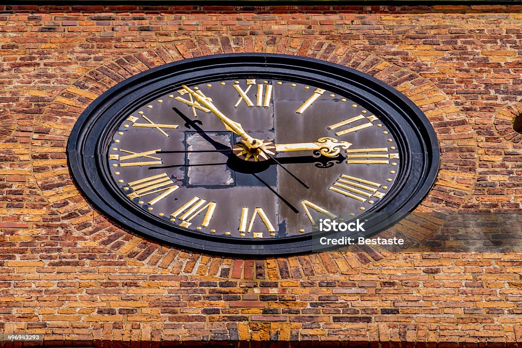 Big clock on a chuch Stockholm Stock Photo