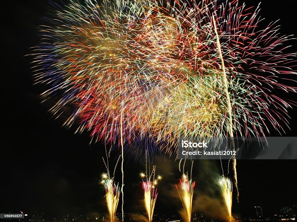 Small Firework Cluster Fireworks Cluster Stock Photo - Download Image Now - Bright, Bunch ...