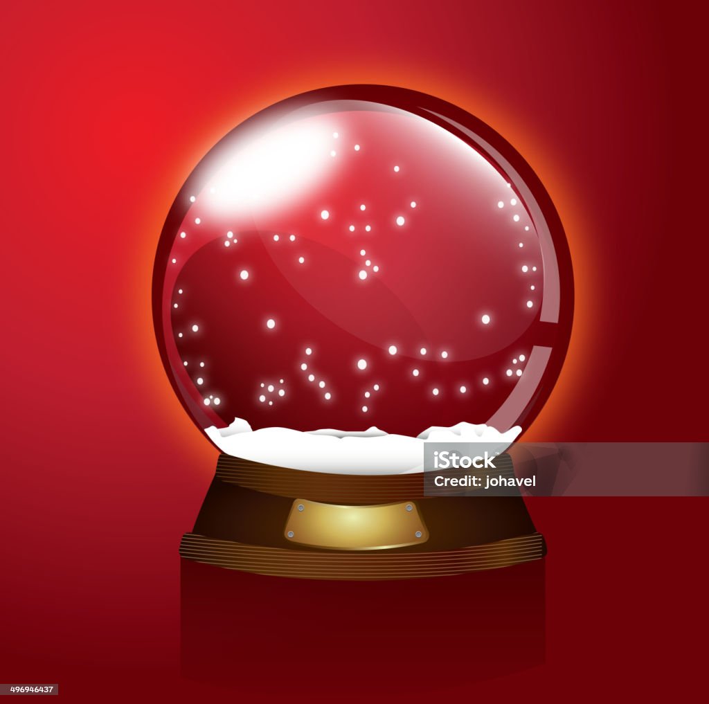 christmas snow globe - arte vectorial de Bola de cristal con nieve libre de derechos