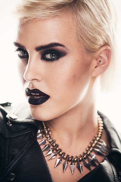 Portrait Of A Beautiful Woman With A Strong Dark Makeup Stock Photo - Download Image Now - iStock Portrait Of A Beautiful Woman With A Strong Dark Makeup Stock Photo - Download Image Now - iStock