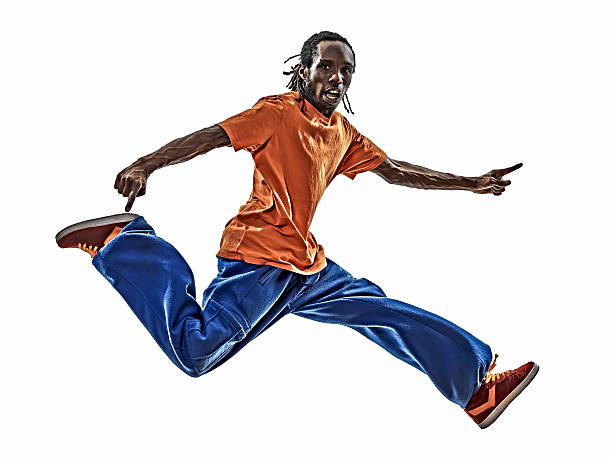 istock hip hop acrobatic break dancer breakdancing young man jumping silhouette 496948069