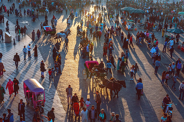 istock Evening Djemaa El Fna Square with Koutoubia Mosque, Marrakech, Morocco 496948148