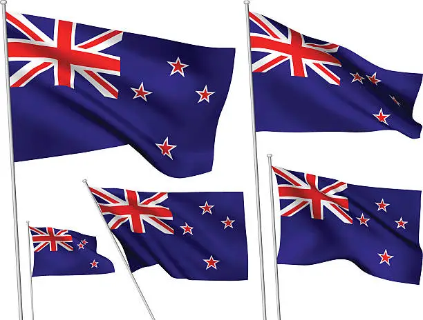 Vector illustration of New Zealand vector flags