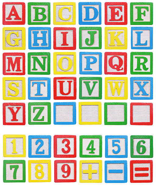 alphabet de blocs - bébé cubes photos et images de collection
