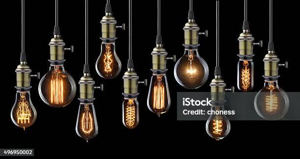 Vintage Bulbs Stock Photo - Image - Edison Light Bulb, Light Bulb, Old - iStock