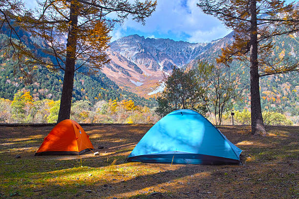 풍경, 텐트 - kamikochi national park 뉴스 사진 이미지