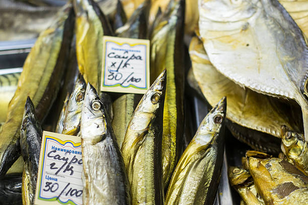 istock Dried Salted Fish in a Russian Shop 496956798