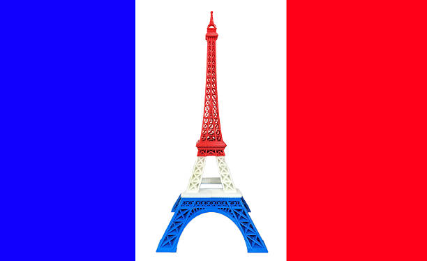 istock Eiffel Tower Model printed by 3D Printer on France Flag 496957610