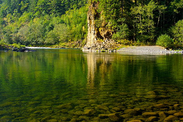 fluss clackamas river - mt hood national park stock-fotos und bilder