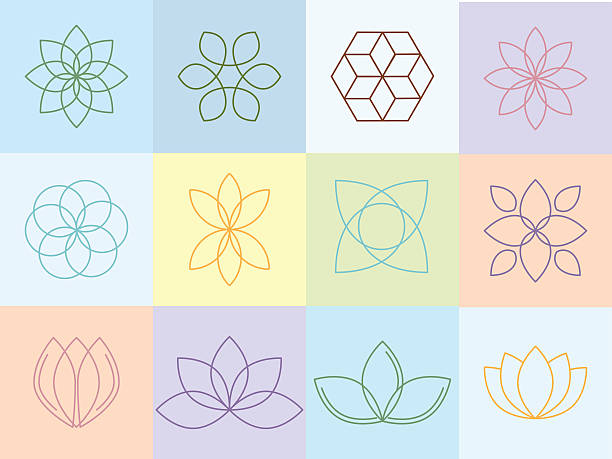 illustrations, cliparts, dessins animés et icônes de fleurs silhouttes et icônes - lotus single flower lily water lily