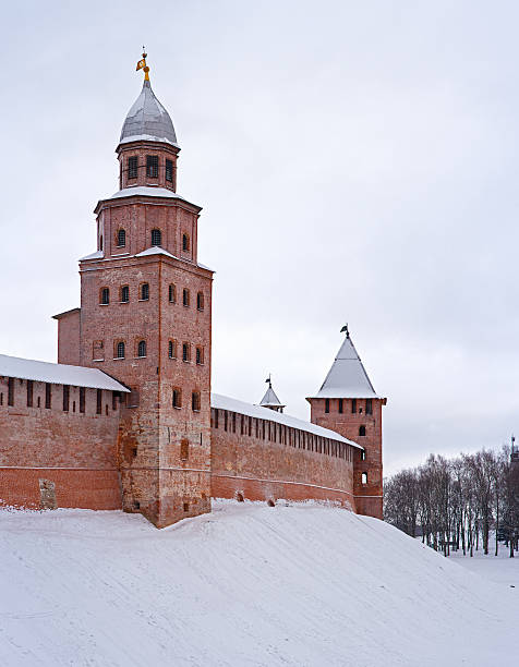 towers of the Novgorod Kremlin stock photo