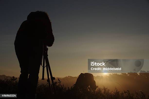Photographing The Sunrise Stock Photo - Download Image Now - 2015, Adult, Dawn