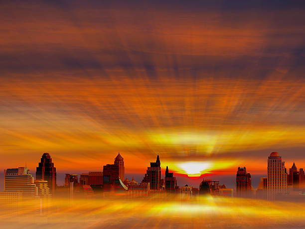 istock city skyline on the colorful sunrise sky 496960924