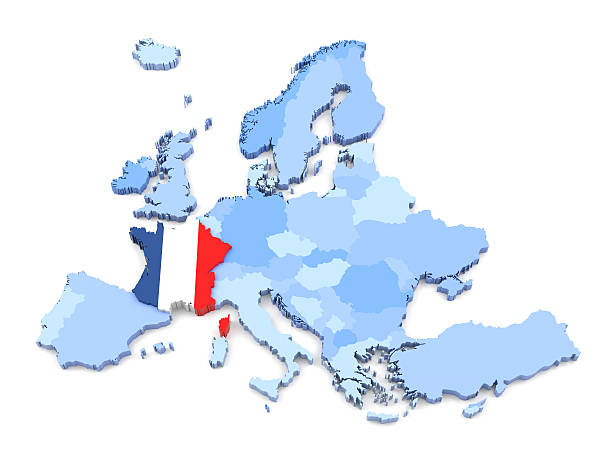 istock Europe Map, France with Flag 496968047