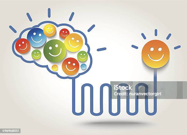 Positive Thinking Success Conceptual Background Stock Illustration - Download Image Now - Abstract, Backgrounds, Blue