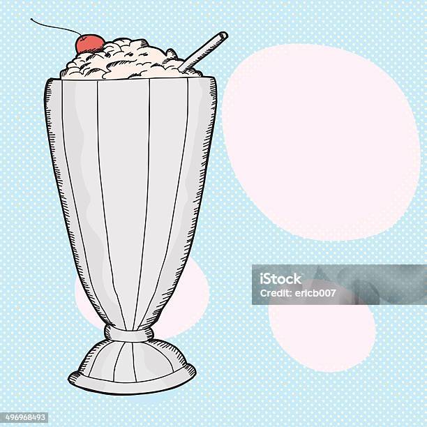 Milkshake À La Vanille Vecteurs libres de droits et plus d'images vectorielles de Au-dessus de - Au-dessus de, Cerise, Aliment