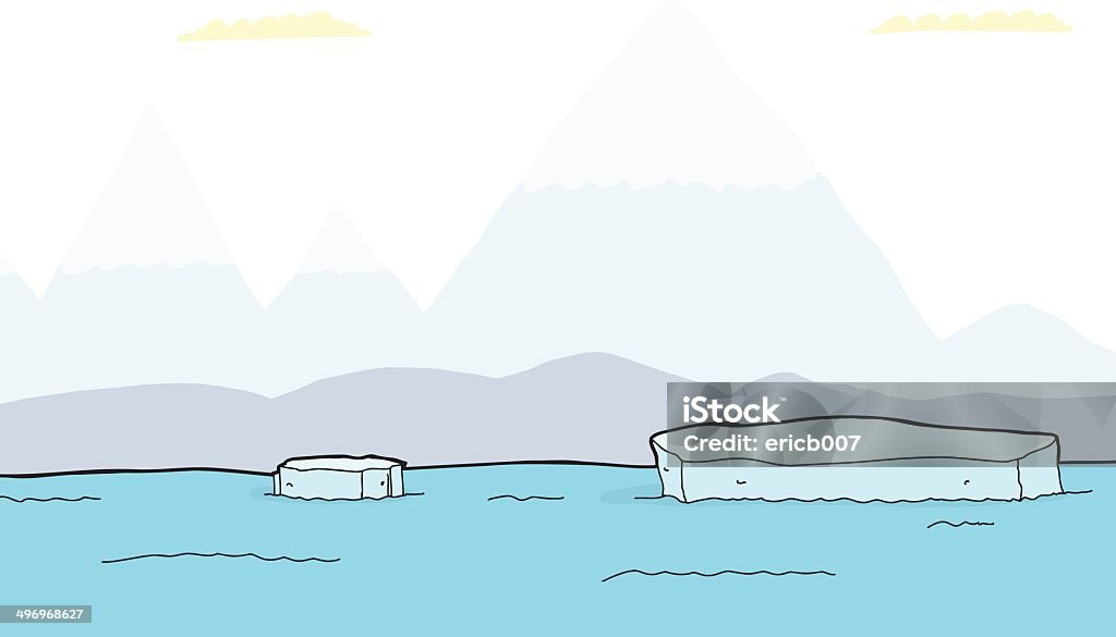 Pływający sztuk Iceberg - Grafika wektorowa royalty-free (Biegun północny)