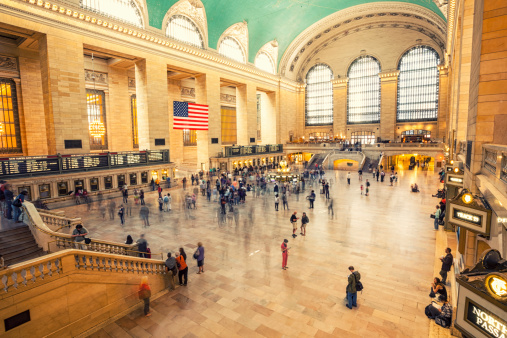 Facade of the entrance to Grand Central Terminal in Manhattan, this is the train station of Manhattan and the Big Apple.