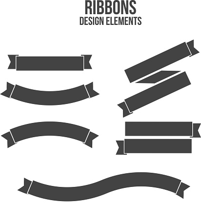 Ribbons Design Elements Vector Stock Illustration - Download Image Now ...