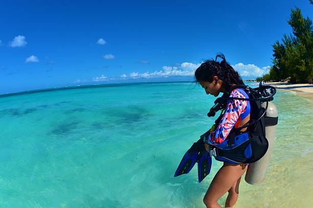 Temps de faire de la plongée sous-marine - Photo