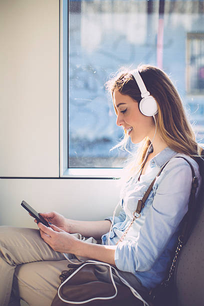 istock Young Woman on the Bus. 496972885