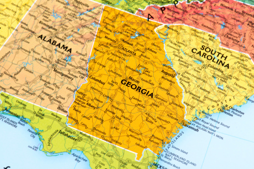 Map of Georgia State. 