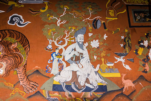 istock wall painting at Paro dzong, Bhutan 496973953