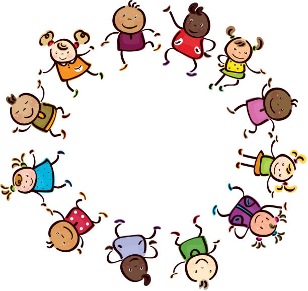 Vector Happy Children Different Races Circle Shape Stock Illustration -  Download Image Now - iStock