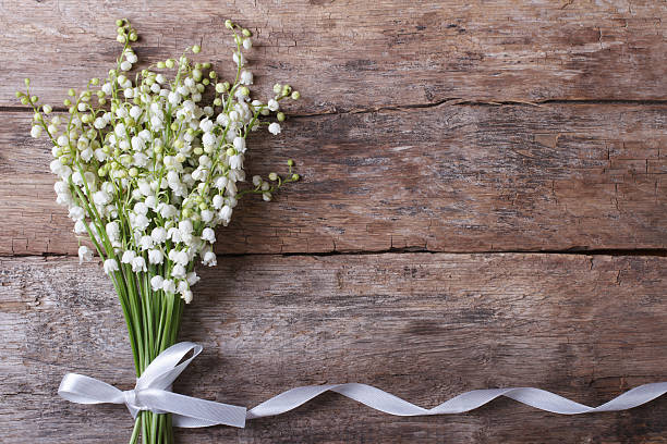 Beautiful floral frame with lilies of the valley