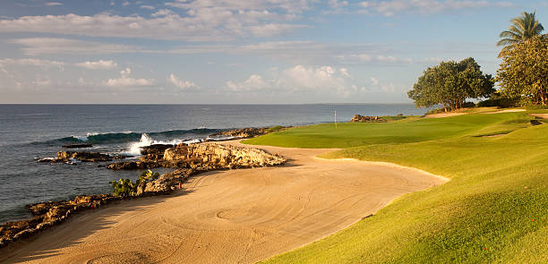istock Golf Green By The Ocean 496974631