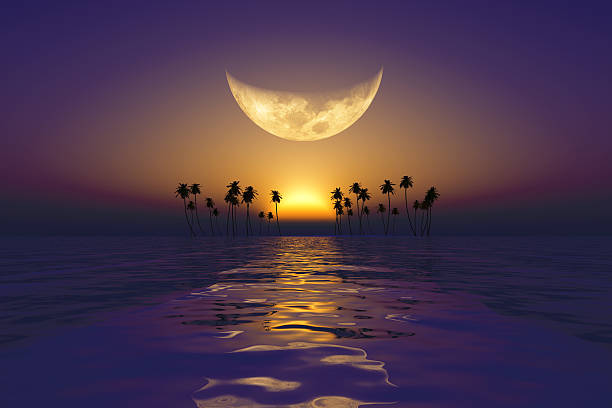 istock big yellow moon over purple sunset 496974815