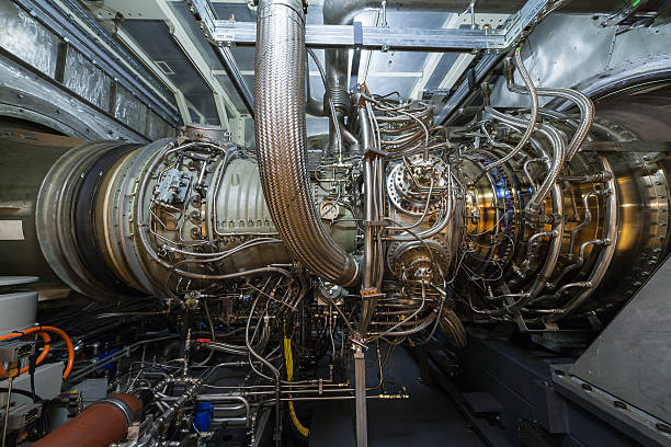 Gas turbine engine Cogeneration plant gas turbine engine gas turbine stock pictures, royalty-free photos & images