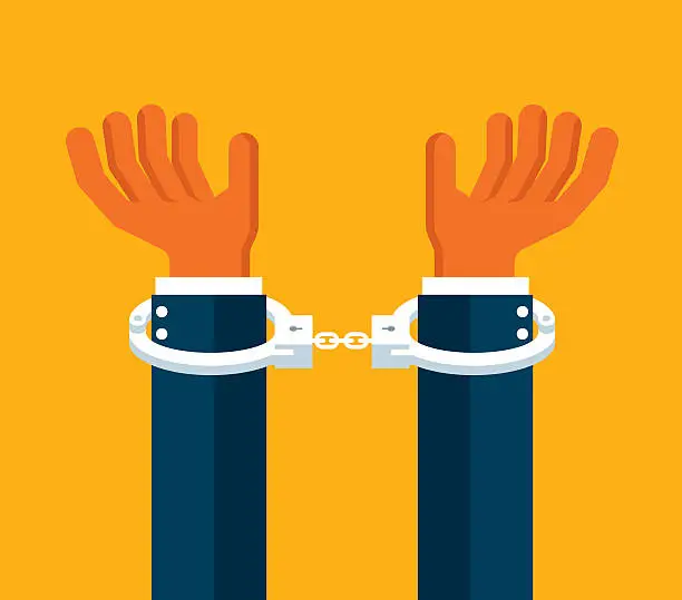 Vector illustration of Handcuffs