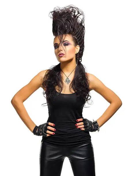 Photo of Rock musician in leather clothing