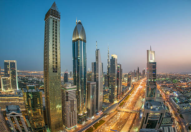 istock Sheikh Zayed Road with Dubai Skyline, UAE 496988726