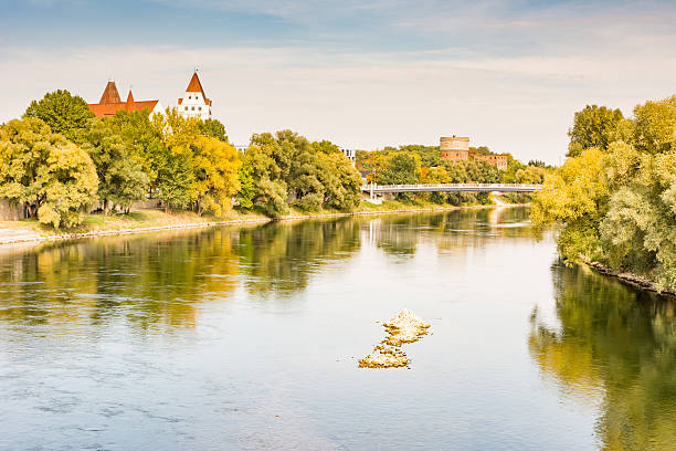 Danube River in Ingolstadt stock photo