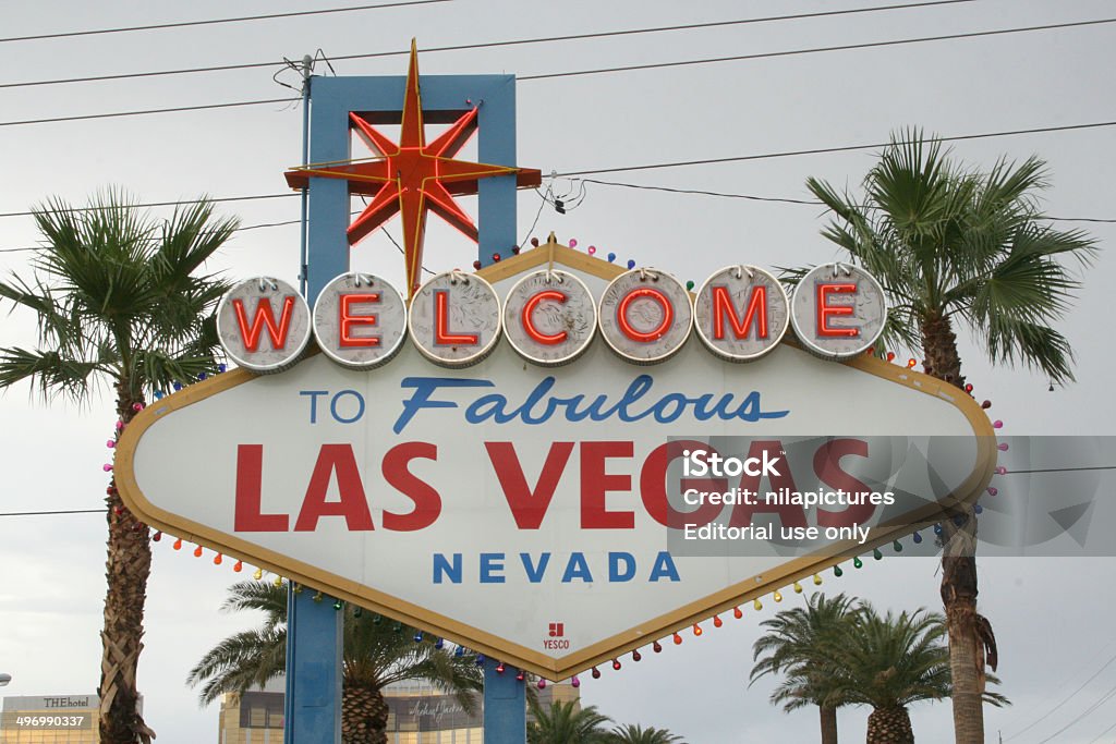 Welcome to Las Vegas Bellagio Hotel Stock Photo
