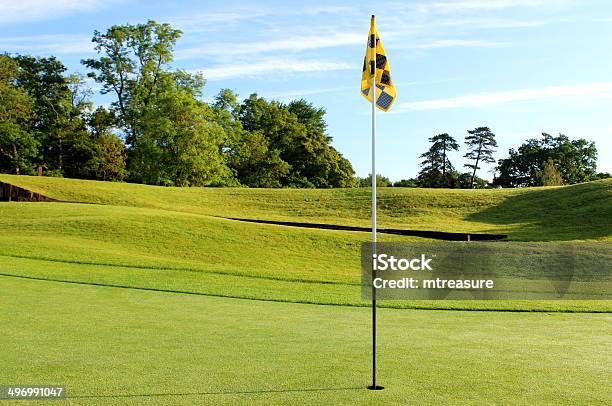 Image Of Flag Hole Putting Green At Scenic Golf Course Stock Photo - Download Image Now